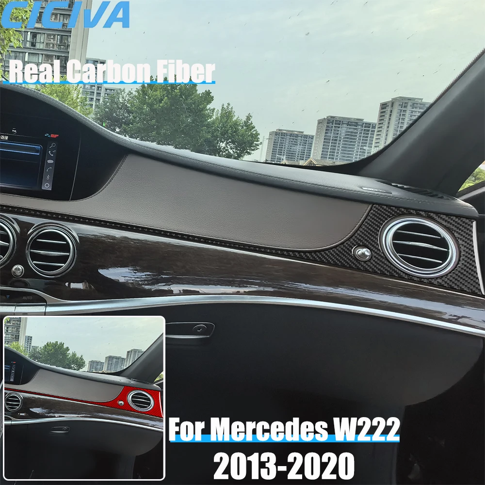 Real Carbon Fiber Car Accessories Passenger Vent Cover Sticker For Mercedes Benz W222 S-Class/Maybach 13 14 15 16 17 18 19 2020