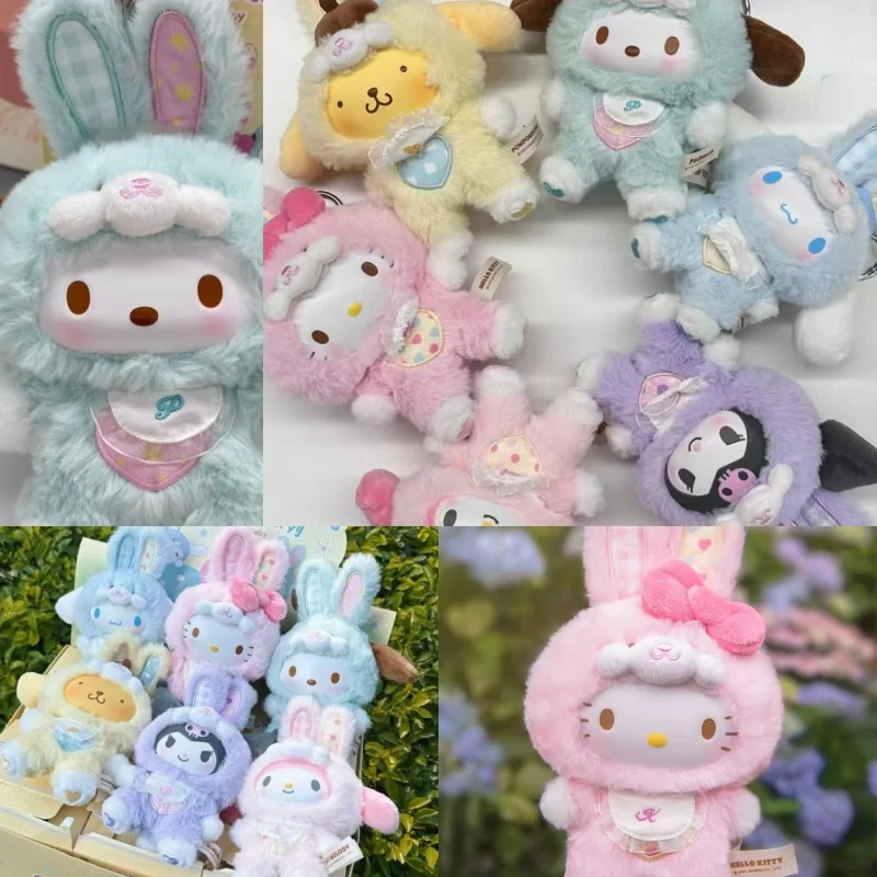 

New Afternoon Tea Sanrio Cartoon Rabbit Series Blind Melody Kuromi Pochacco 3 Generations Vinyl Children Toys Christmas Gifts