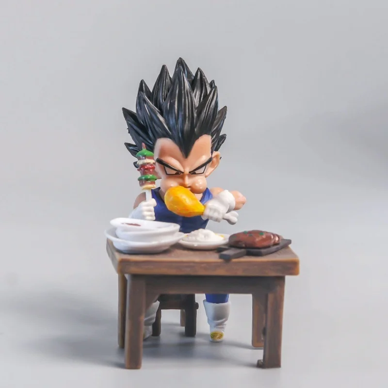 New Arrival 8cm Pvc Dragon Ball Z Figures Vegeta Anime Figure Son Goku Figurine Krillin Android18 Dining Scene Toy Birthday Gift