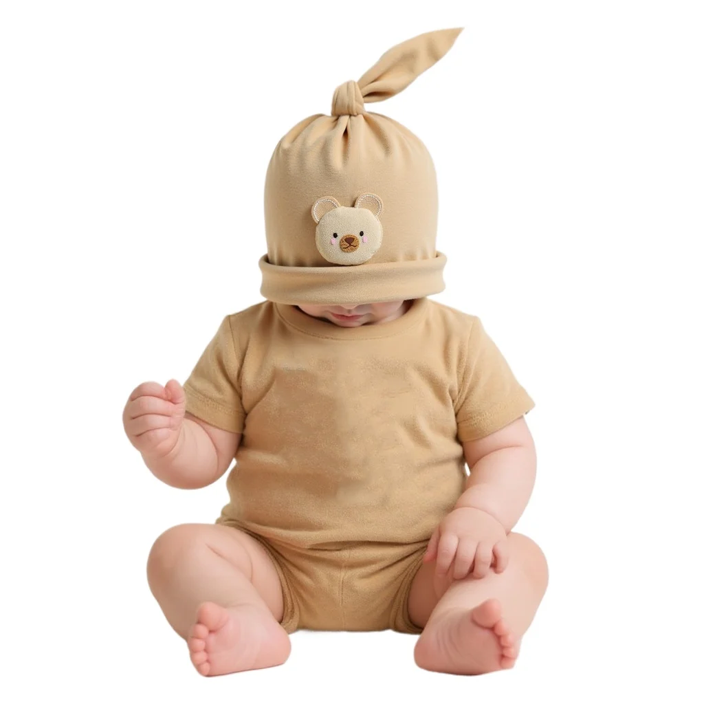 

Cute Bear Tail Baby Cap Soft Newborn Beanie Cap Cotton Infant Bonnet Baby Boy Hat Toddler Girl Cap Photography Props 3-12M