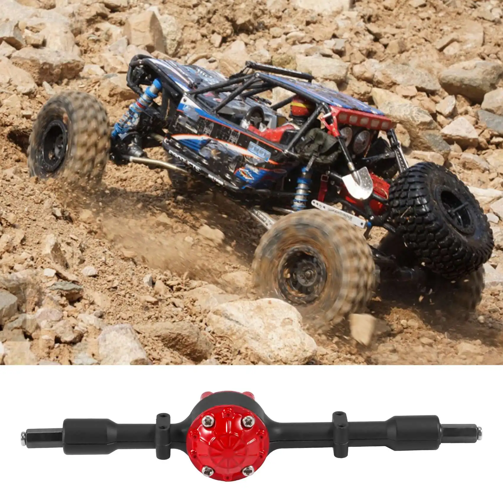 A45F-محور الجسر الخلفي المعدني مع تروس فولاذية لـ WPL D12 B14 B24 B16 B36 C14 C24 C34 C44 RC قطع غيار السيارات