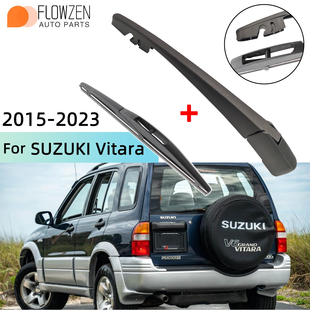 Heckscheibenwischerarm und -blatt-Set, Auto-Windschutzscheiben-Heckscheibenwischerblatt für Suzuki Vitara 2015–2023