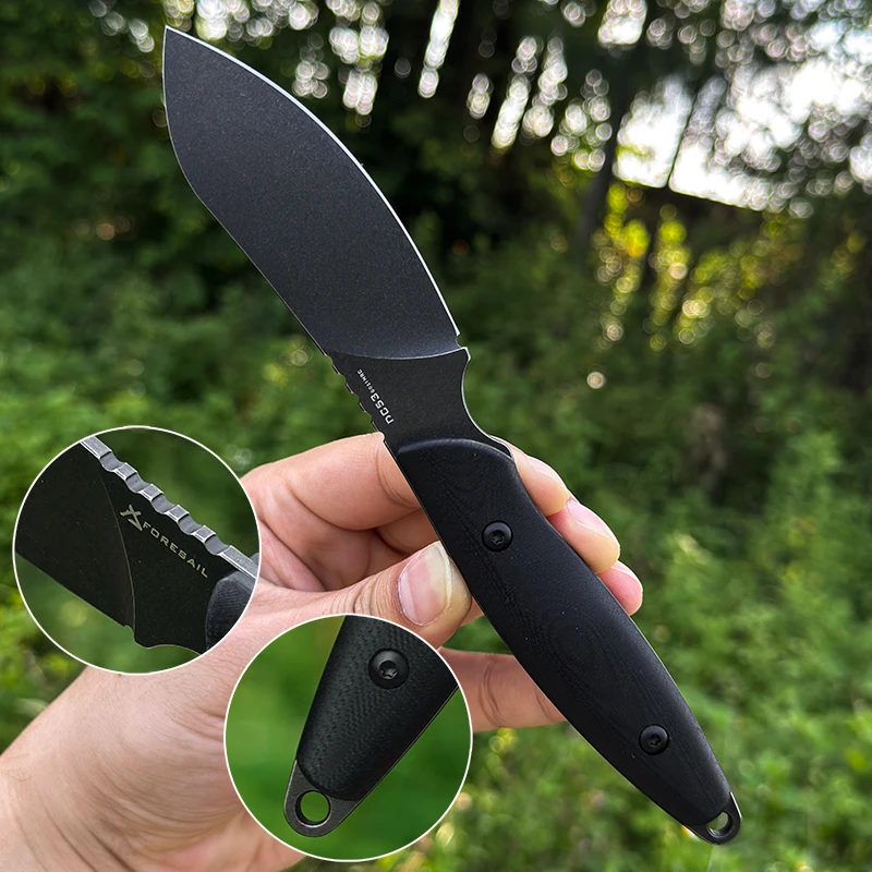 DC53 เหล็ก SHARP คงที่มีด G10 Handle ยุทธวิธี Survive การล่าสัตว์ตกปลากลางแจ้งห้องครัวผลไม้ Camping EDC เครื่องมือแบบพกพามีด