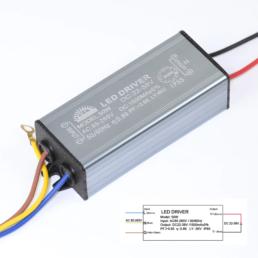 LED سائق ل LED 50 واط 30 واط 20 واط 10 واط 1500mA 900mA 600mA 300mA وحدة امدادات الطاقة محول محول IP65 التيار المتناوب 85-265 فولت إلى تيار مستمر 22-38 فولت #6