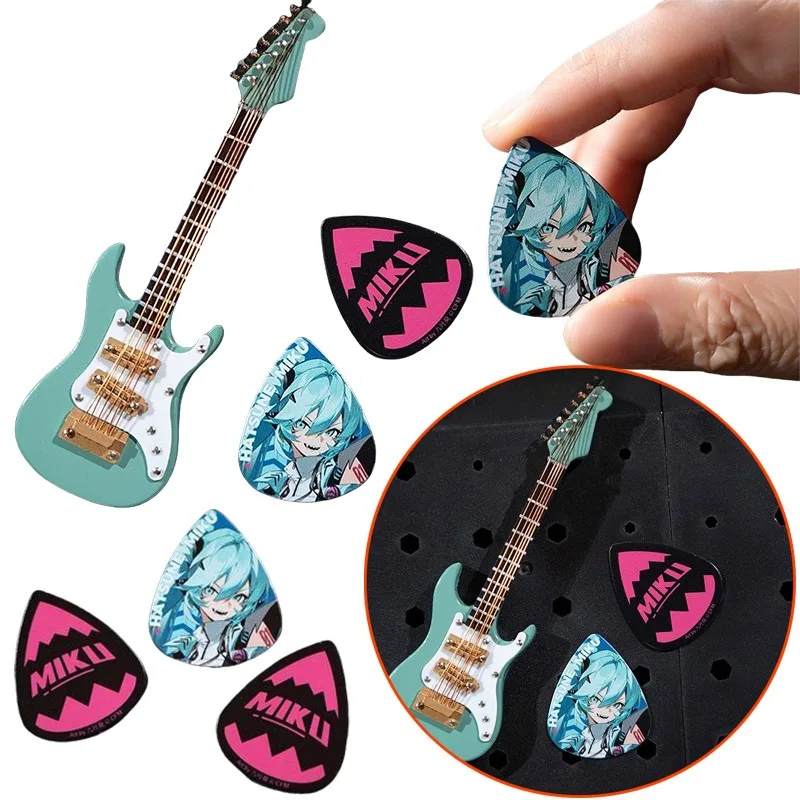 Púa de guitarra Hatsune Miku, personajes de Anime, selección de guitarra acrílica, banda sonora, ukelele eléctrico, accesorios para guitarra, regalos, 3 uds.