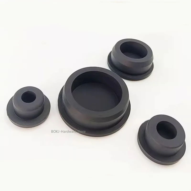 Schwarze T-förmige Silikon-Stecker, Dichtung, auslaufsicherer Lochstopfen, kreisförmige Hohlrohrabdeckung, 6,8 mm ~ 68,6 mm