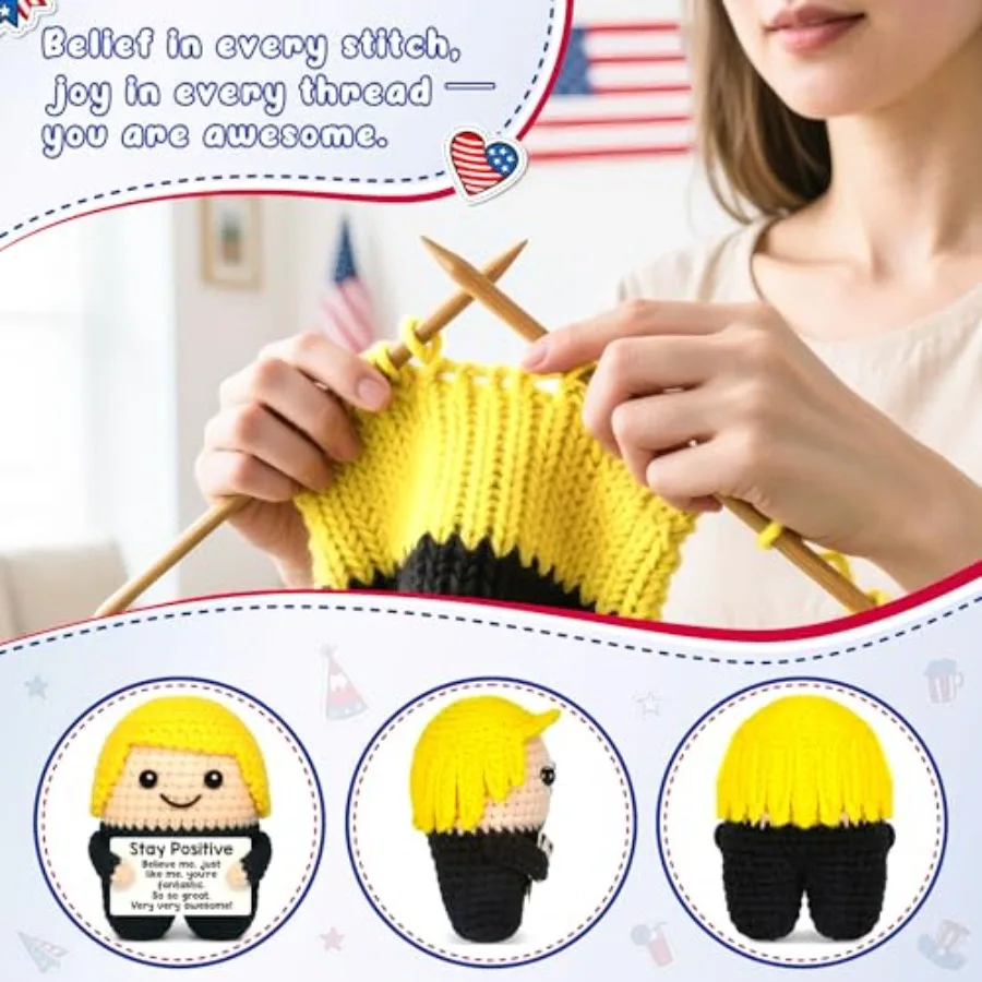 مضحك صغير إيجابي الكروشيه الحيوان هدايا للنساء الرجال بوس يوم هدايا عيد ميلاد له المراهقين بنين ابن زميل العمل عيد الميلاد Stocki