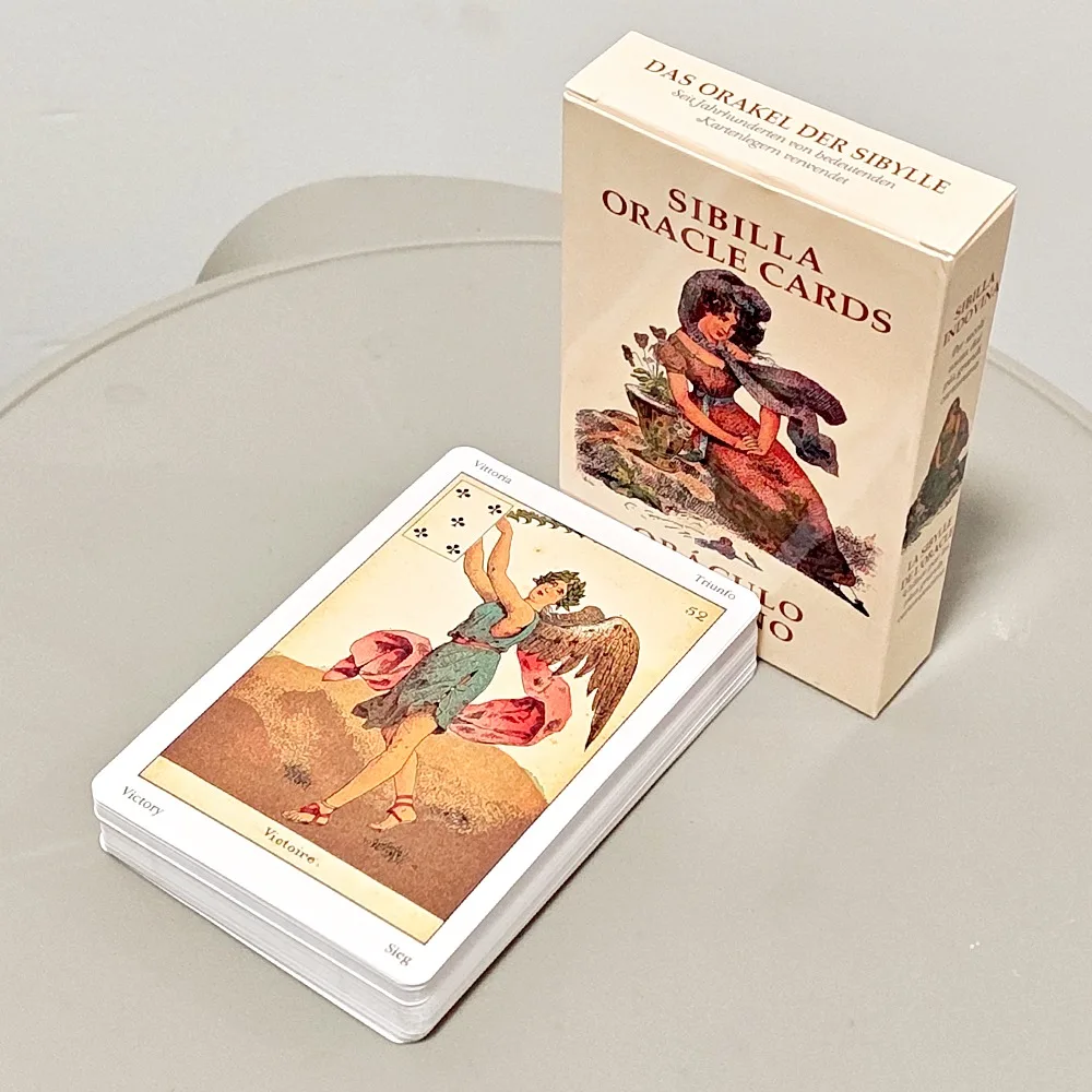 

Карты для гадания Sibilla Indovina, винтажная колода из 52 карт - 10,5*6 см, многоязычный дизайн в викторианском стиле