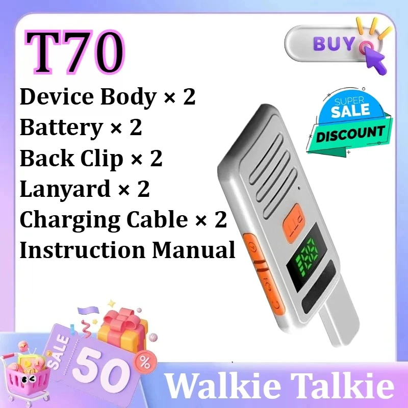 

For Hunting Cafe T70 Walkie Talkie PMR 446 Portable Two-way Radio Ht PTT Walkie-talkies S1 Portable Radio