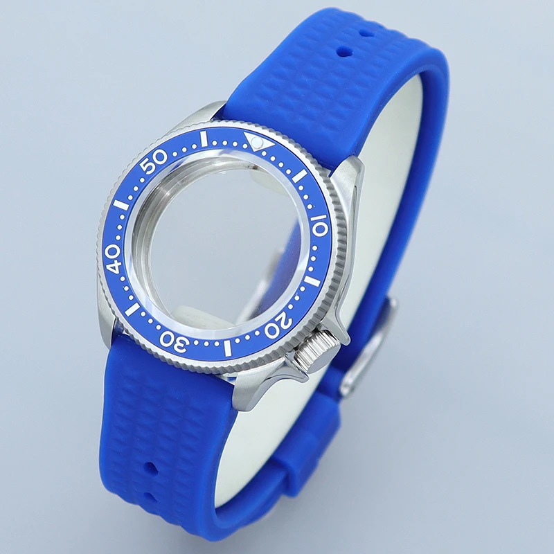 38mm caixa de relógio pulseiras peças reparo moldura cerâmica safira para nh35 nh36 4r36 casos movimento 28.5mmdial modificado peças relógio