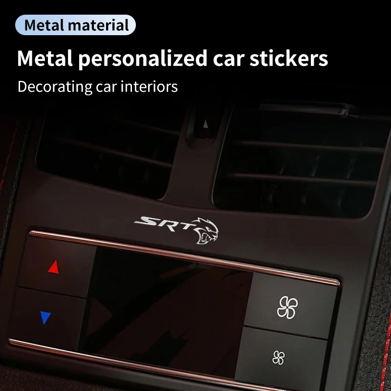 4/8/16pcs Car Logo Metal Stickers 3D Interior Decoration Sticker Decoration For Dodge SRT Hellcat Journey Charger Challenger Nit