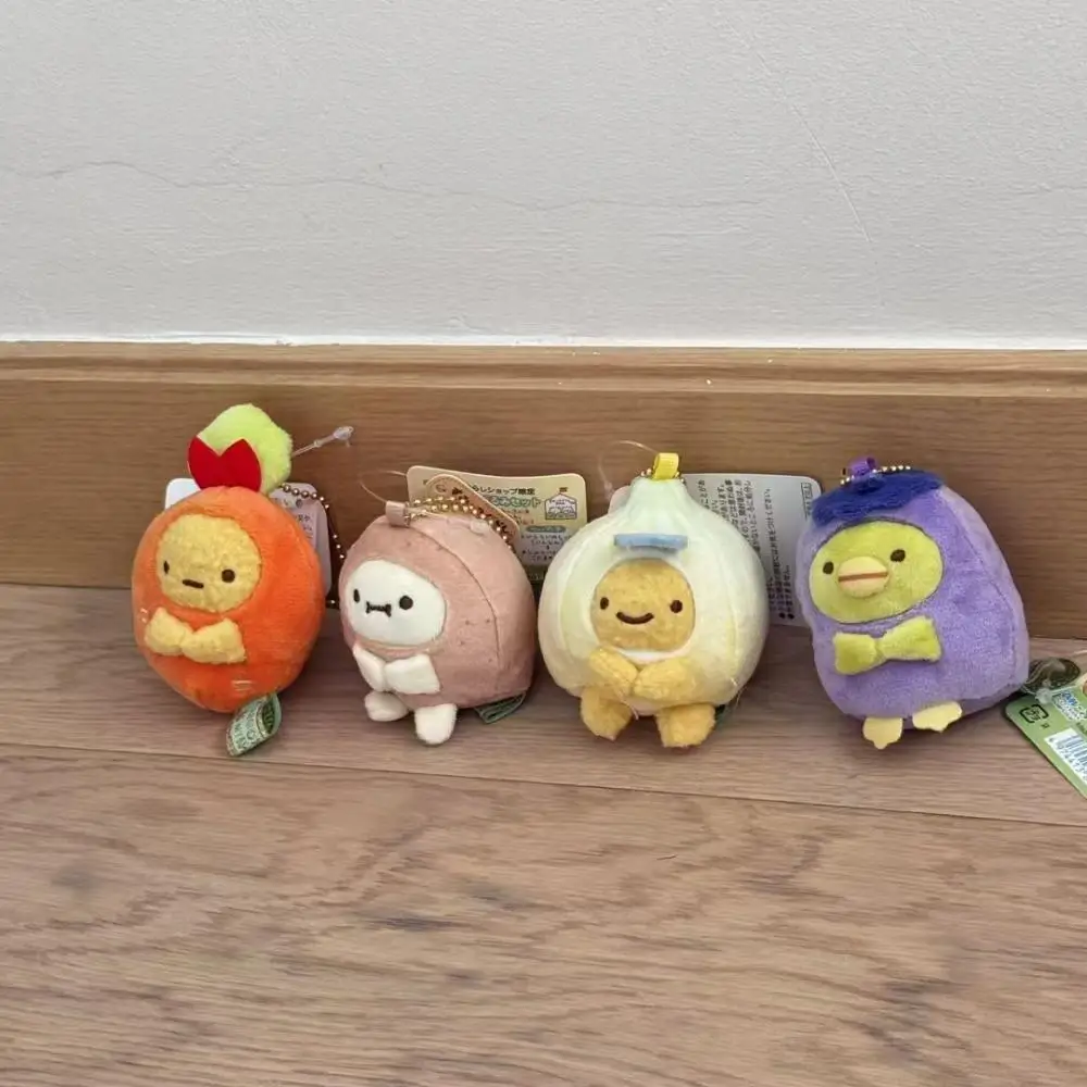 6cm Japanese Sumikkogurashi Fried shrimp Dress up Carrots Potato Plush pendant Key buckle Plush Hanging decorations Children Toy