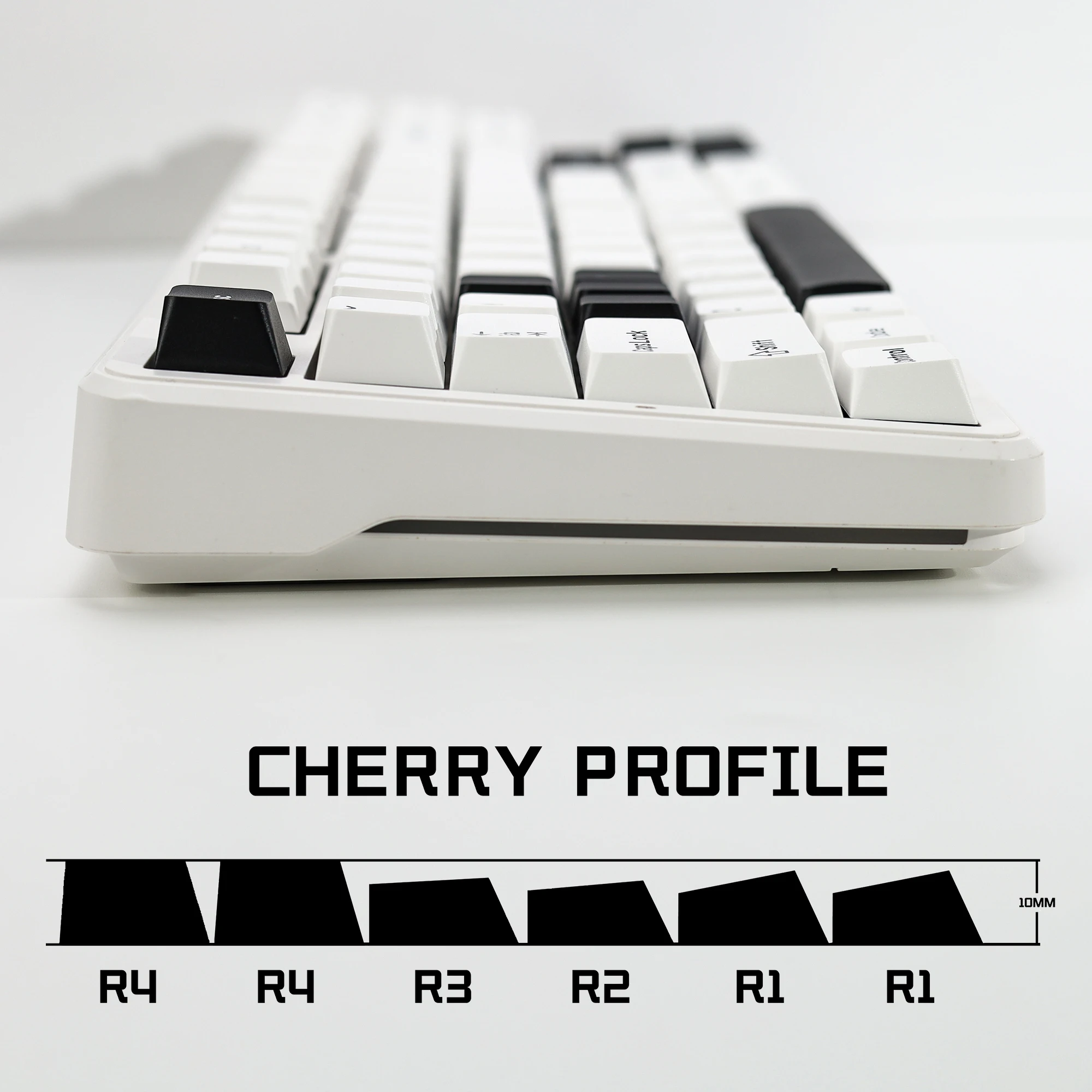 KBDiy Double Shot PBT Keycaps GMK BOW Zestaw 174 Klawiszy Profil Cherry Niestandardowe Białe i Czarne Nakładki na Klawisze do Klawiatury Mechanicznej — zdjęcie produktu 4