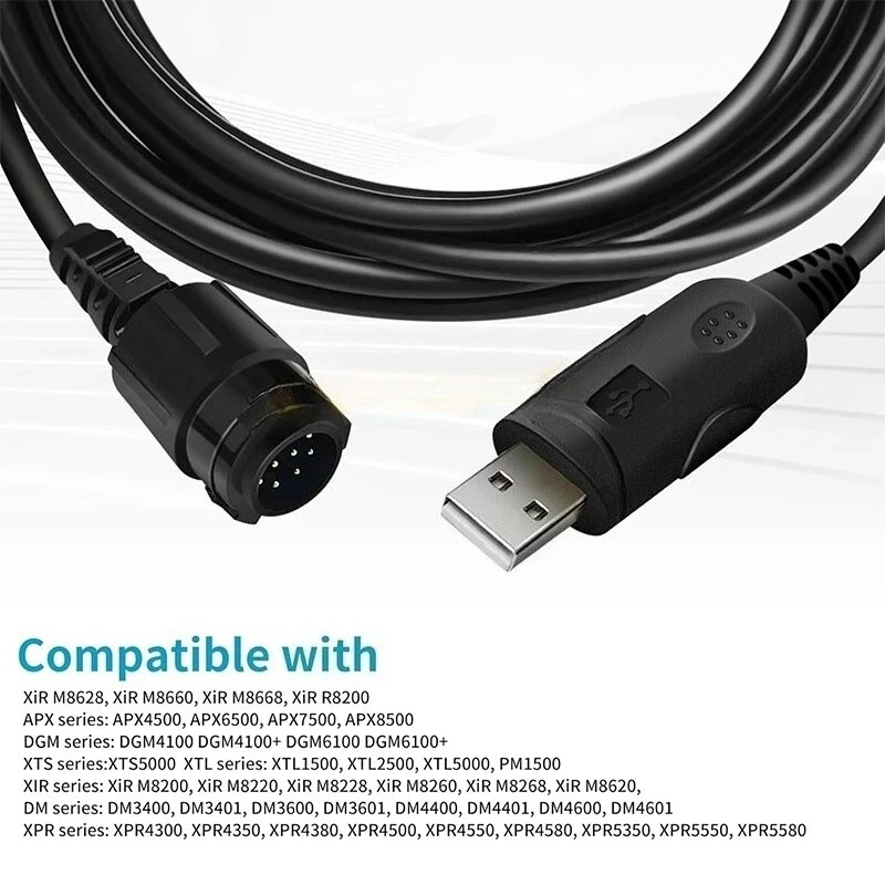 HKN6184 USB Programming Cable for Motorola XIR M8268 M8260 M8228 M8660 APX6500 XPR4500 MTM5400 DM3400 DM4600 XTL5000 Radio
