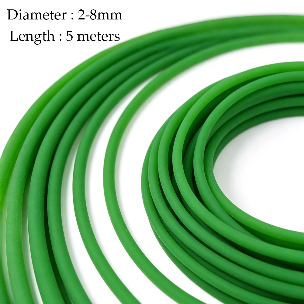 1pcs 5M 2-8mm PU Round Drive Belt, Green Polyurethane Industrial Belt for Conveyor & Power Transmission Applications