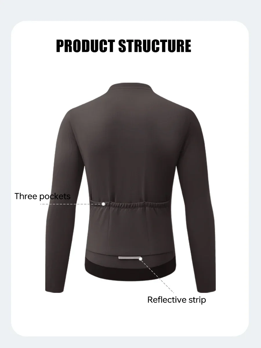 X-TIGER Fleece-Radtrikot für Herren, thermisches Radshirt mit langen Ärmeln, Fahrradshirt mit 3 Taschen und rutschfestem Saum für Rennrad- und Mountainbike-Fahrten. – Detail 4