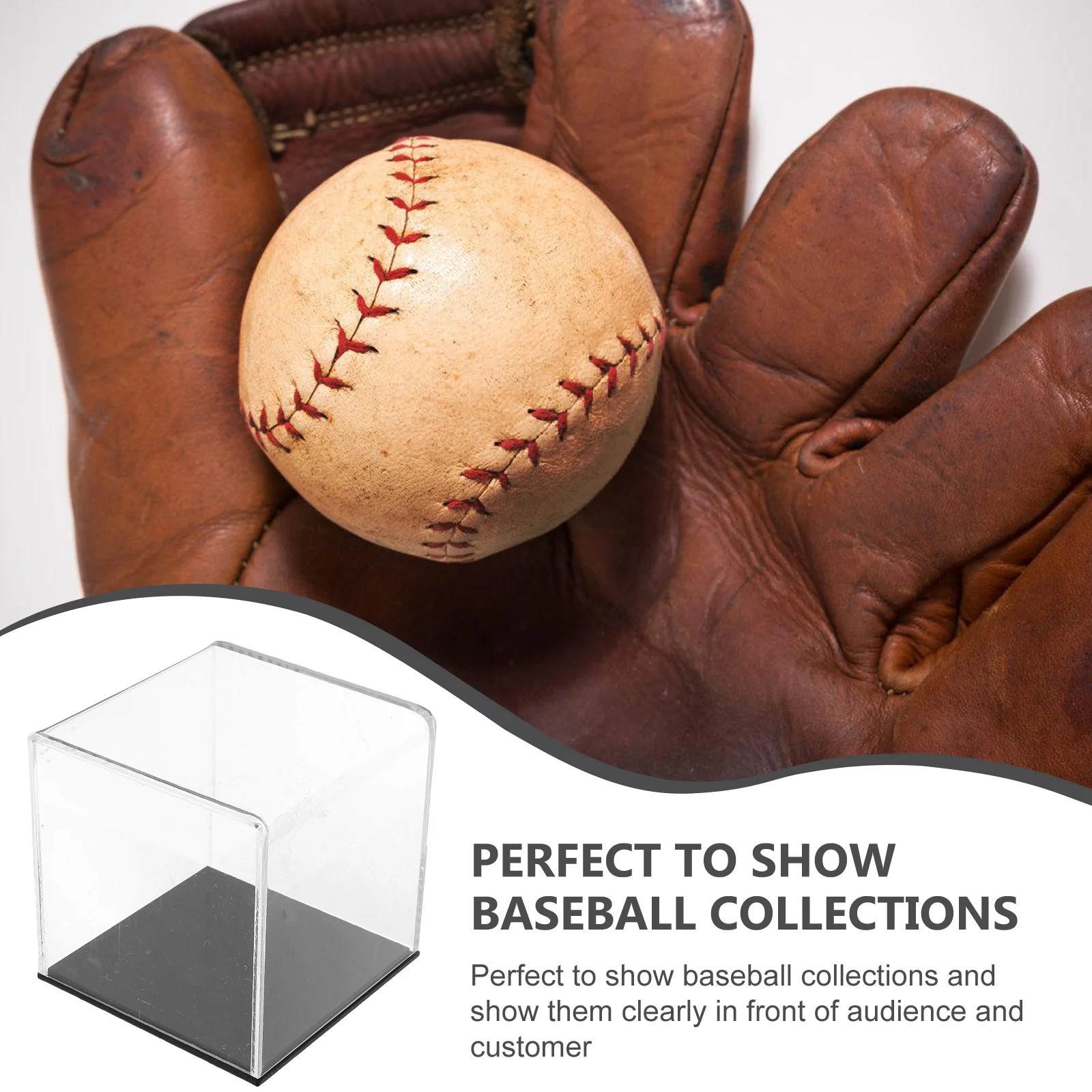 

Transparent Baseball Display Box Case Golfs Holder Decorative Acrylic Durable Small Easy Clean Workmanship Team Sport Collector