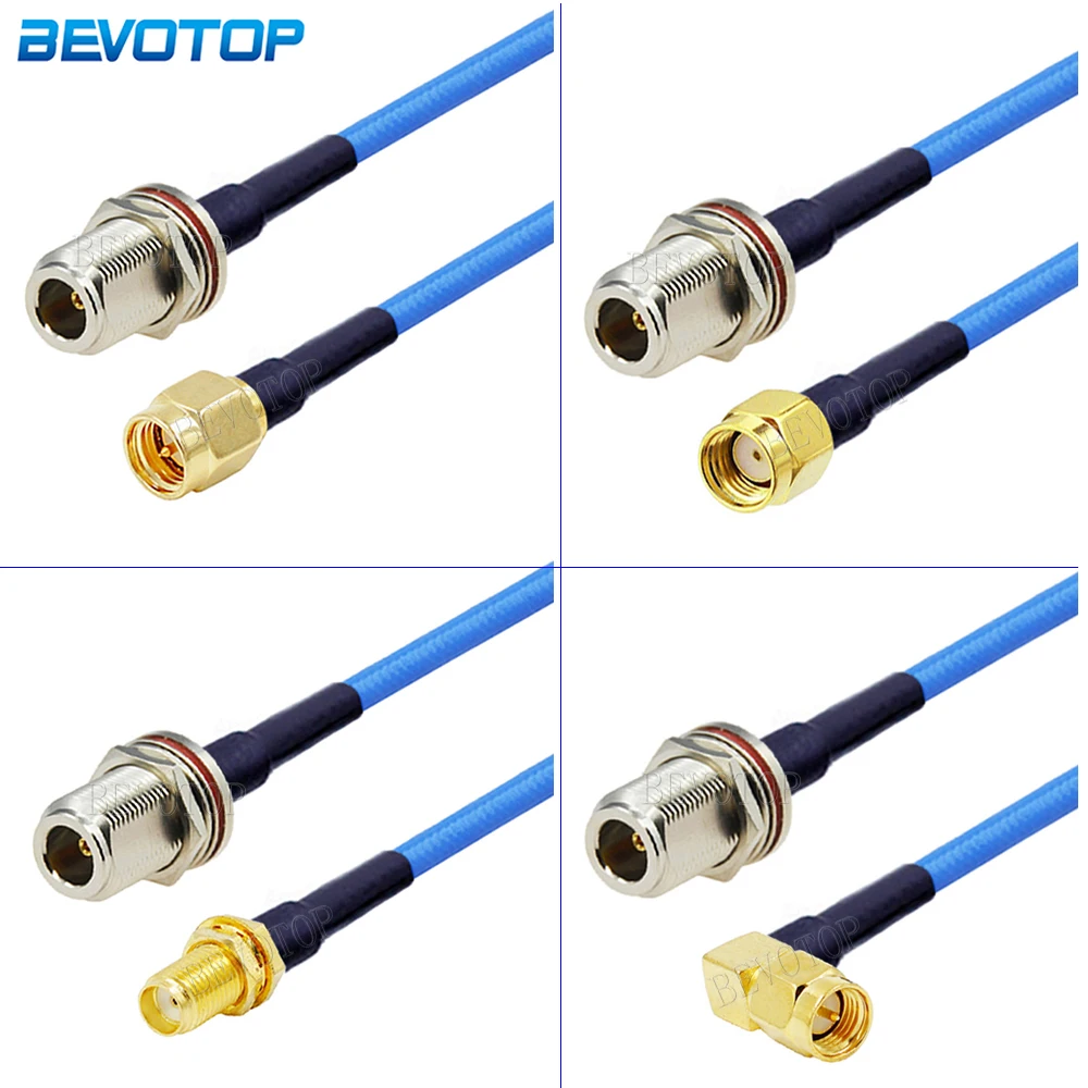 N Female Jack Bulkhead to SMA Male/Female RF Connector 50 Ohm Semi-Felxible RG402 RF Coaxial Cable Pigtail Extension Cord Jumper