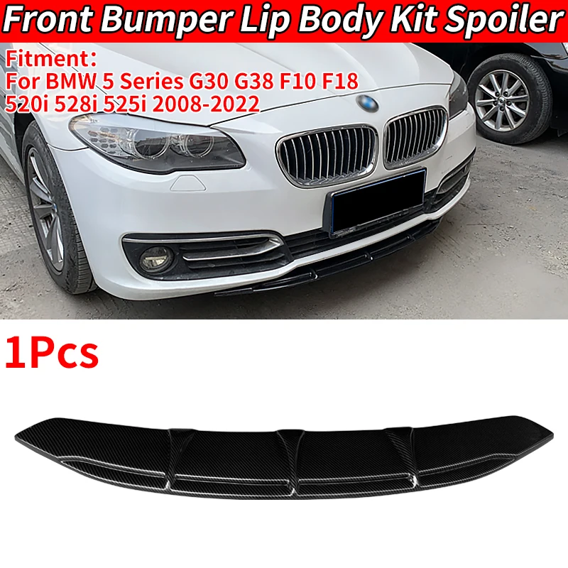 

For BMW 5 Series G30 G38 F10 F18 520i 528i 525i 2008-2022 Universal Car Front Bumper Splitter Lip Body Kit Spoiler Chin Plate