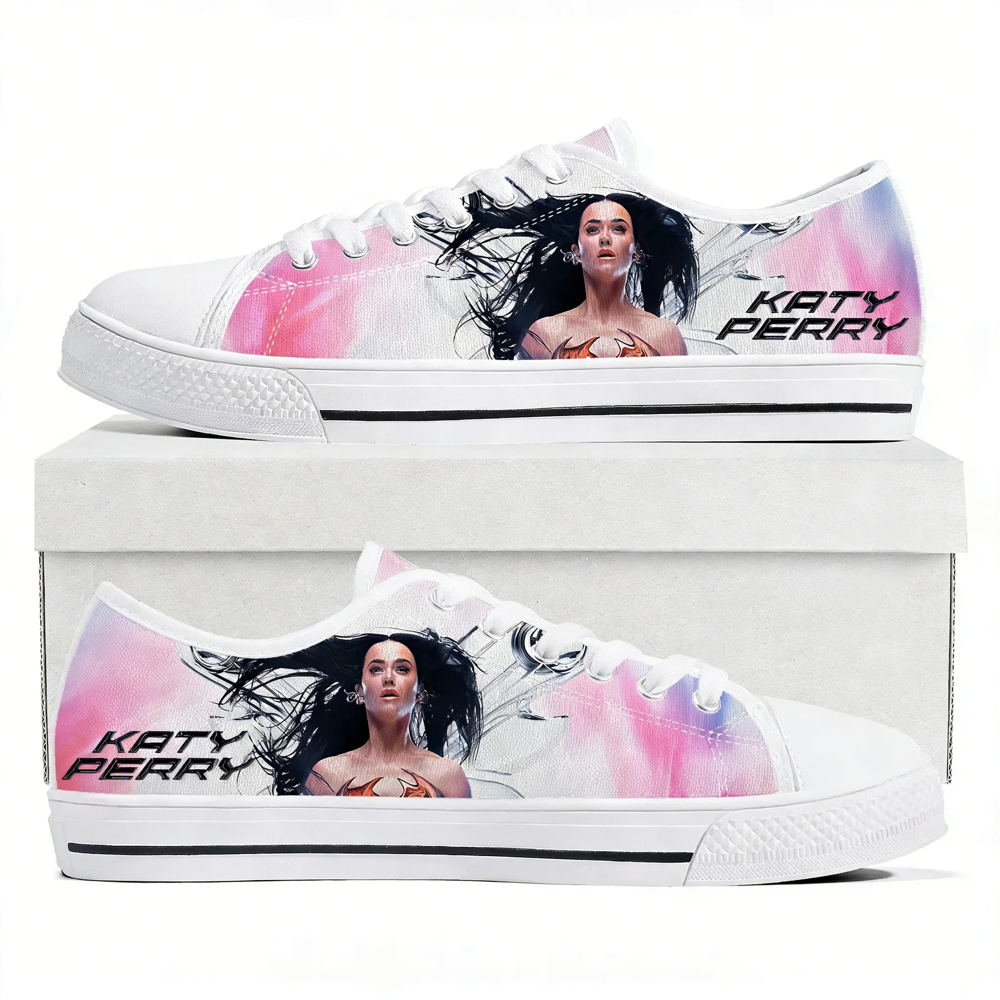 

Katy Perry Low Top Sneakers Mens Womens Teenager High Quality Canvas Sneaker 3D Print Casual Couple Shoes Personalized Shoe