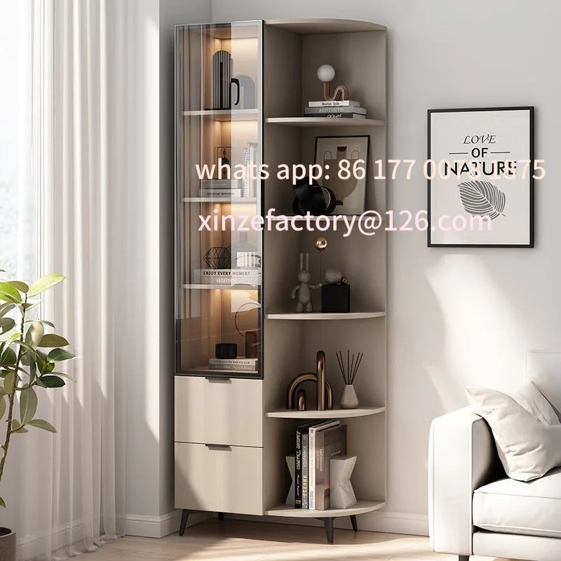 Customizable Bedroom Living Room Corner Storage Cabinet Bedside Cabinet Corner Cabinet Multi-layer Display Shelf Corner Bookcase