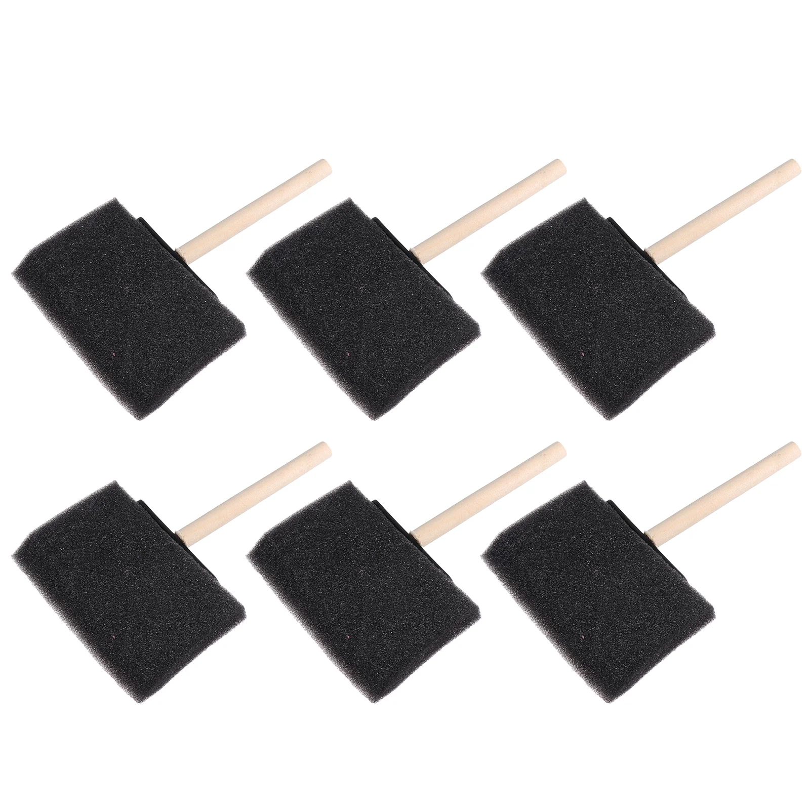 

20 Pcs Foam Paint Applicator Wooden Handle Sponge Brush Project Supplies Drawing Graffiti