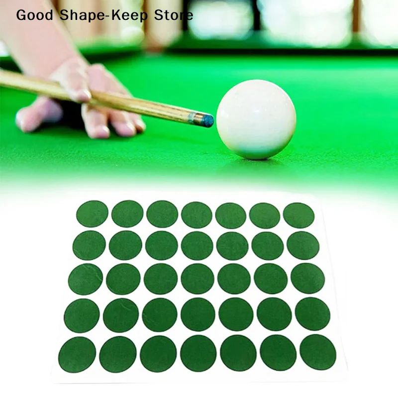 2Sheets Green Round Snooker Mending Patch Billiard Table Stickers Self Adhesive Pool Table Cloth Patch Repair Sticker Kit