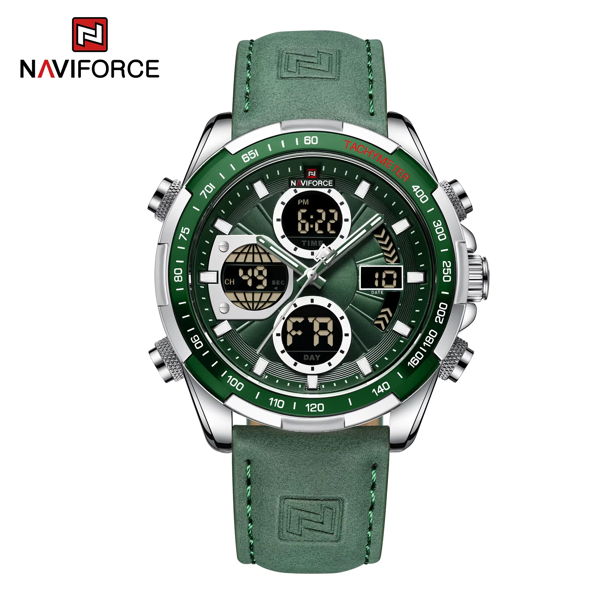 NAVIFORCE Modische Militäruhren für Herren, luxuriöse Original-Sport-Chronographenuhr ​ Wasserdichte Quarzuhr, digitale Armbanduhr
