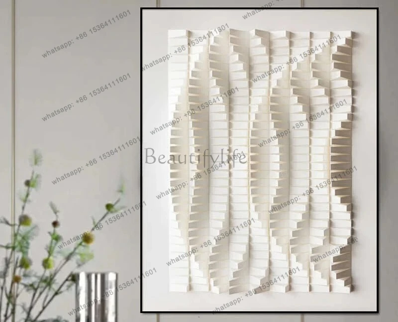 

Living room decoration minimalist mural wood carving installation porch sofa background wall hanging painting