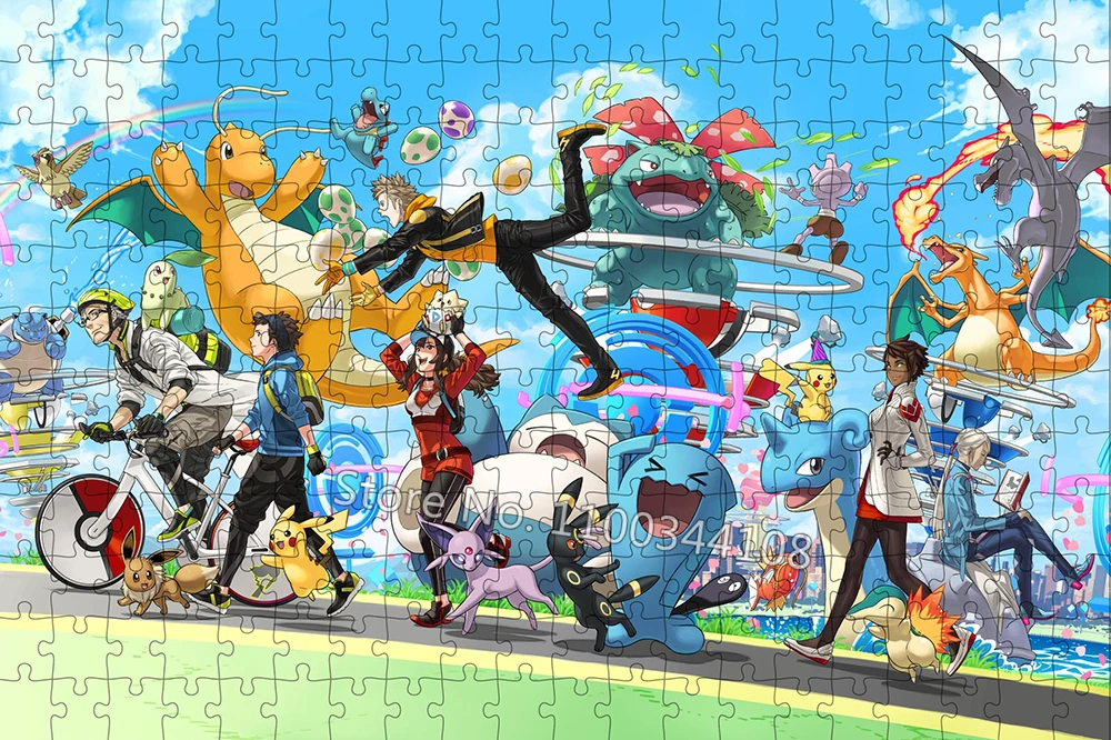 Pokemon Jigsaw Puzzle Pocket Monster Pikachu Eevee 300/500/1000 Pezzi Puzzle Giocattoli Educativi Per Bambini Collezioni Per Adulti