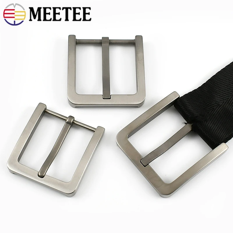35/38/40mm Solid Titanium Alloy Belt Buckle Men Pin Head Clasp Jeans Waistband Leather Strap Adjust Buckles Hardware Accessories