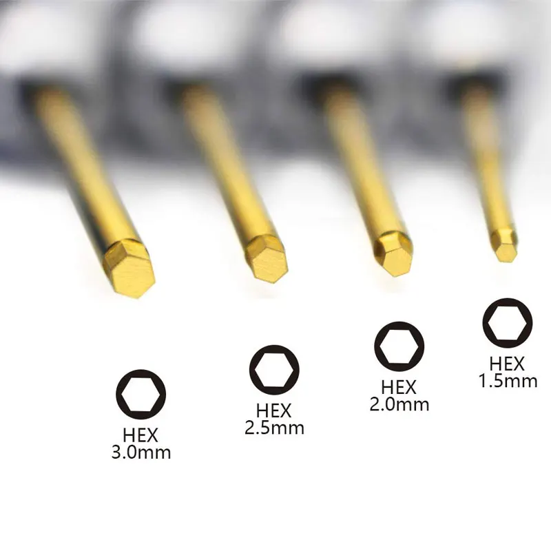 1.5mm 2.0mm 2.5mm 3.0mm 육각 나사 드라이버 세트 다축 FPV 드론용 티타늄 육각 드라이버 렌치 도구 키트