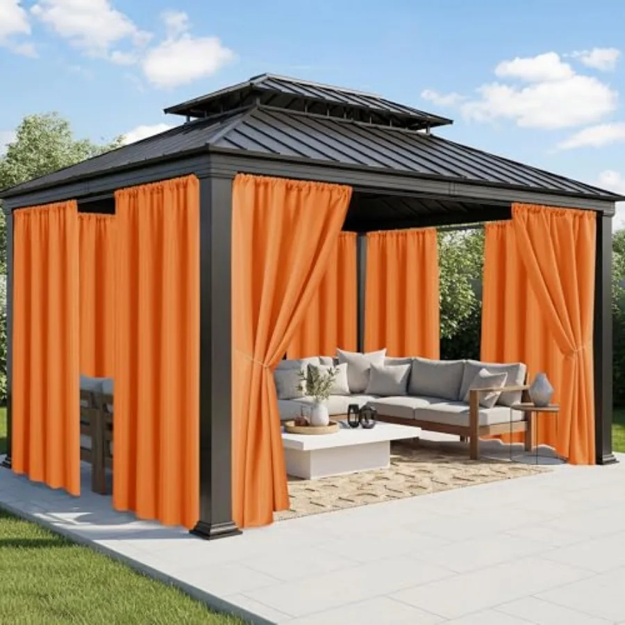 

Outdoor Curtains for Patio Waterproof - 8 Panels Weatherproof Privacy Outside Curtains with Rod Pocket for Pergola, Gazebo, Por
