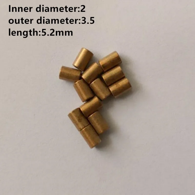 10pcs/lot Brass Copper Bearing Bushing shaft sleeve Inner Diameter 2 Outer Diameter 3.5 Lenght 5.2mm for 3D Printer gear