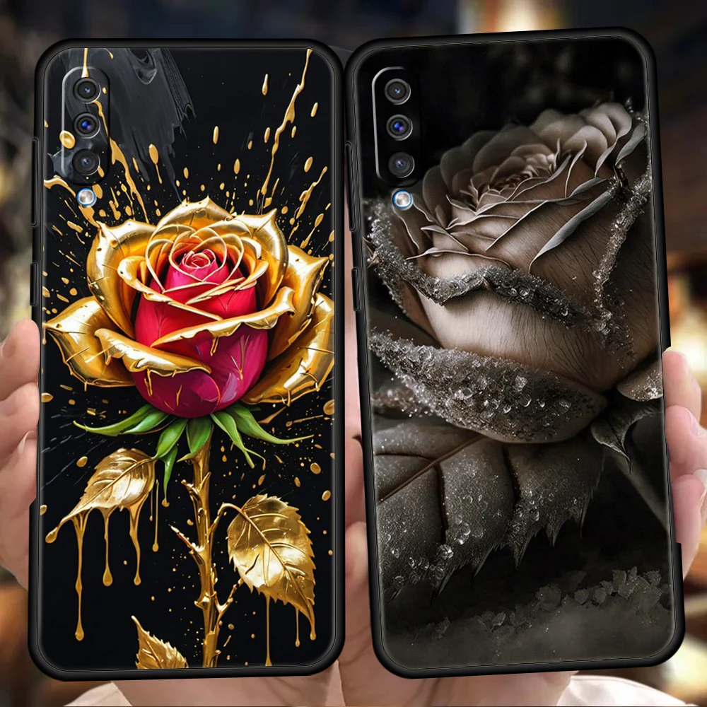 Colorful Roses Phone Case for Samsung Galaxy A24 A13 A53 A73 A33 A22 A12 A02 A03 A05 A70 A50 A10 A20 5G Silicone Cover Shell Bag