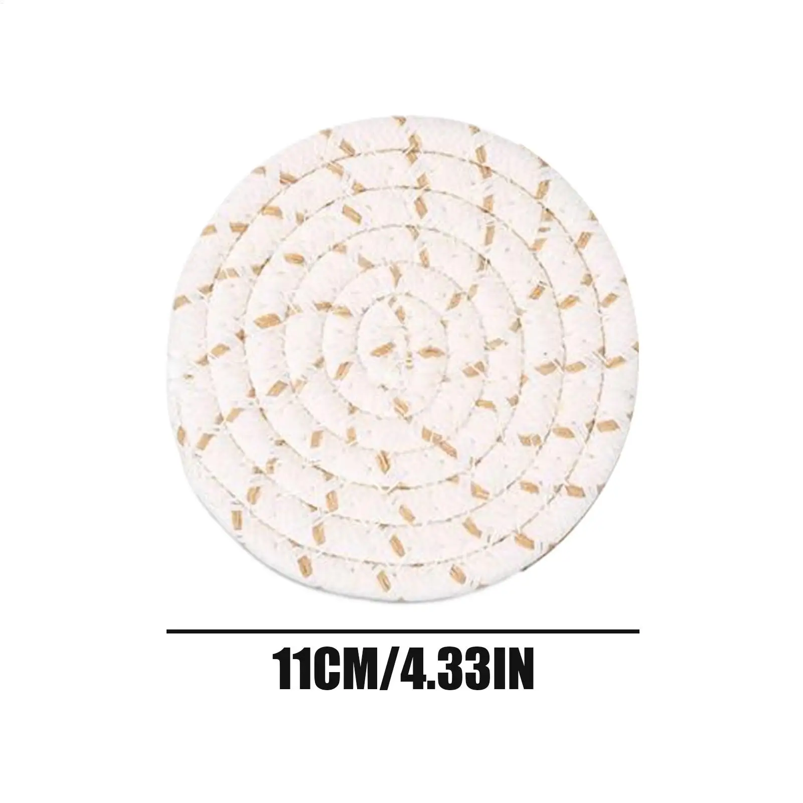 Absorbent Coasters 8 Pieces Absorbent Cup Mat With Holder 4.3 Inch Heat-Resistant Cotton Rope Desk Coaster For Table Home Coffee