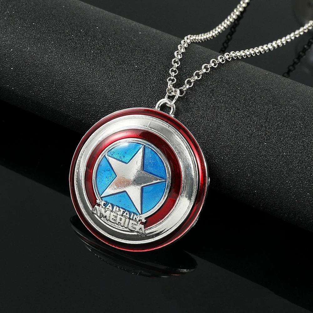 Modische Punk Captain America Schild-Halskette - Trendiger Unisex-Anhänger Schmuck-Accessoire als Geschenk für Freunde – Detail 2