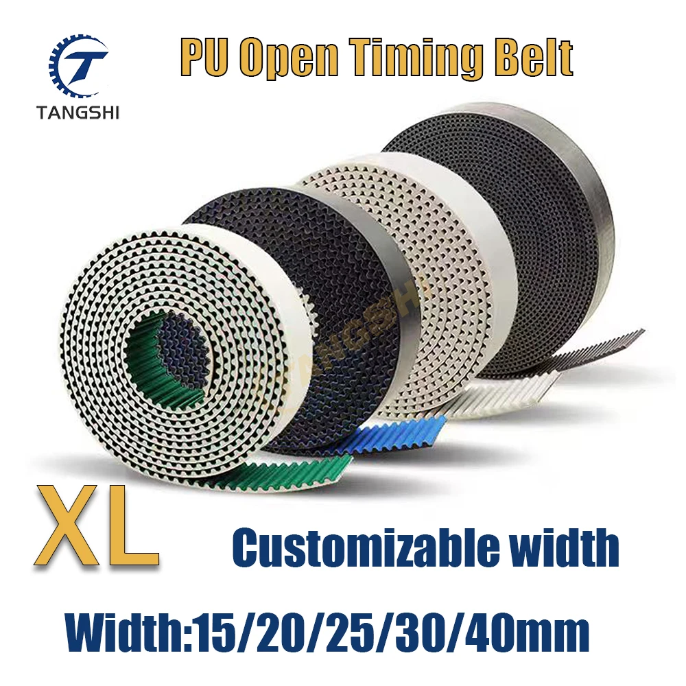 

XL PU Open Synchronous belt Width 10mm/15mm/20mm/25mm/30mm/40mm robot arm translation Timing belt XL PU polyurethane steel wire