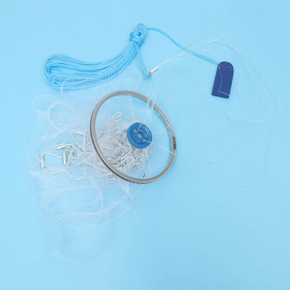 

2 .4M Hand-dumping Fishing Net Portable Foldable Bait Cast American Style