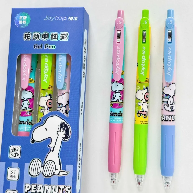 

30pcs/lot Kawaii Snoopy Press Gel Pen Cute 0.5mm Black Ink Signature Pens Promotional Gift School Supplies