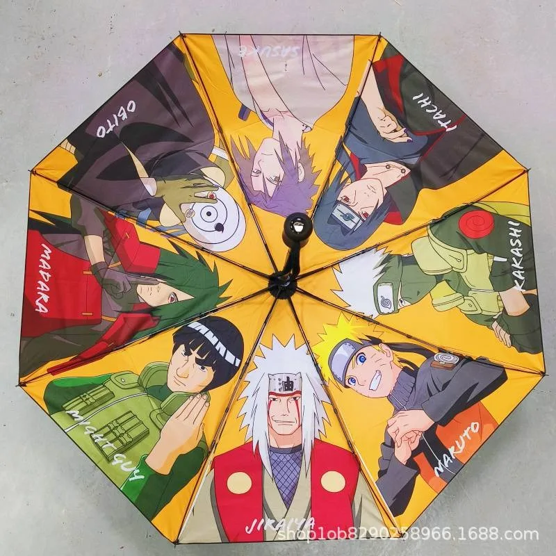 Cute Naruto Umbrella Automatic Sunny Umbrella Akatsuki Itachi Sasuke Animation Peripheral Cartoon Creative Children's Gift Toys