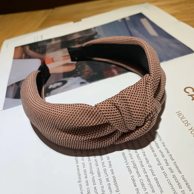 Hochwertiges Stoff-Haarband mit Knoten, breiter Kante, rutschfest, modisches Haar-Accessoire für Damen – Detail 17