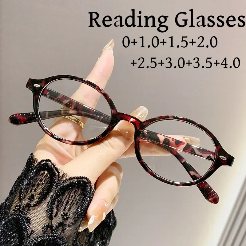 Modische Lesebrille mit ovalem Rahmen für Damen und Herren, trendige Plus-Dioptrien-Presbyopie, Unisex, Anti-Blaulicht-Fernsichtbrille – Detail 1