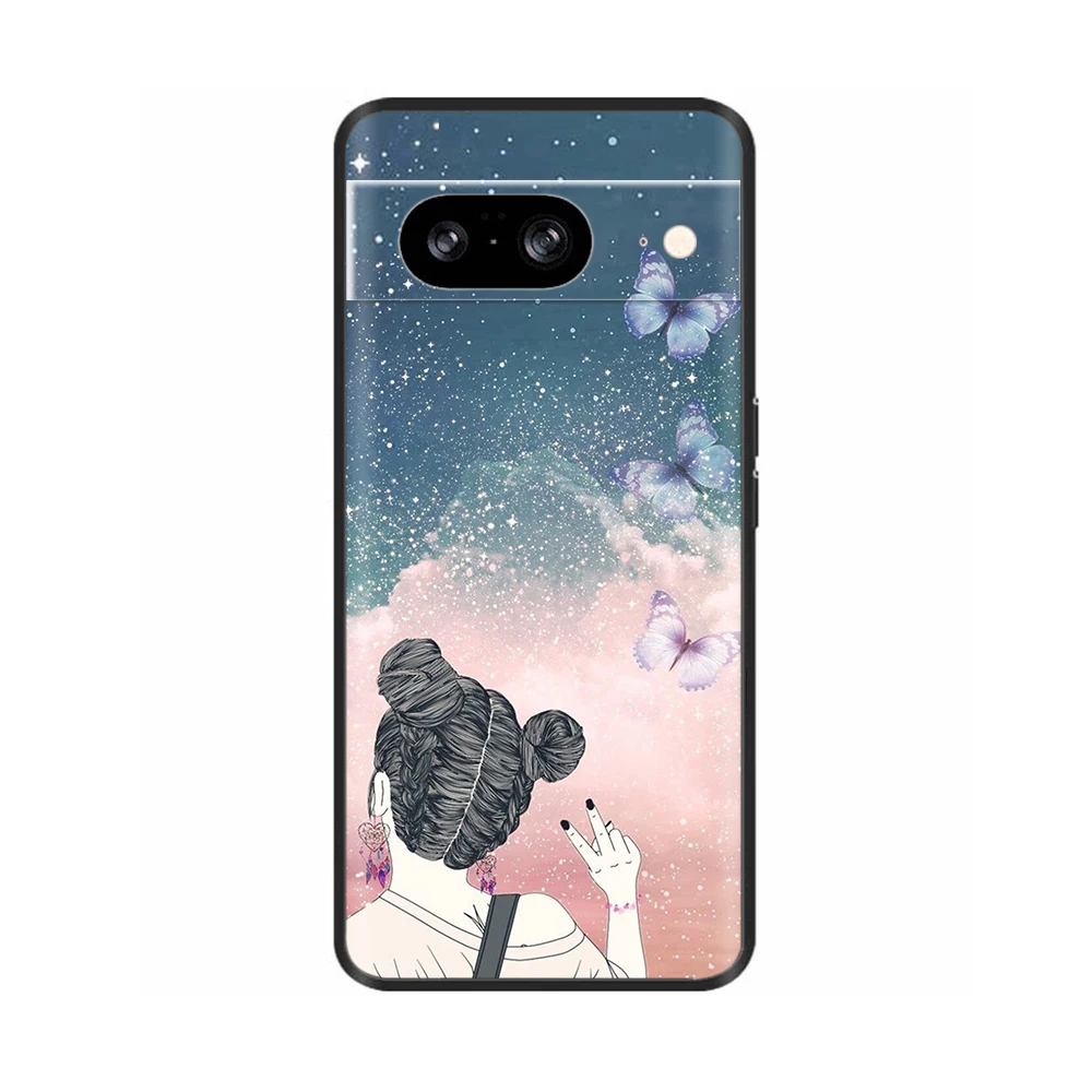 حافظة لهاتف جوجل بيكسل 8A Pixel8 8 Pro فاخرة سوداء ناعمة من السيليكون بولي يوريثان غطاء هاتف ممتص للصدمات لهاتف جوجل بيكسل 8 PRO Pixel8A
