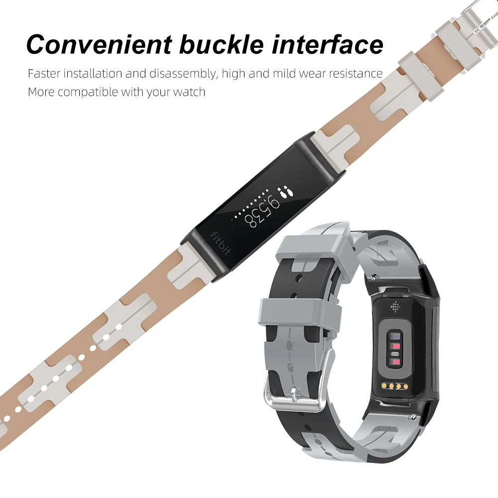 Силиконовый ремешок для часов Fitbit Charge3 Charge4 Charge5, ремешок для умных часов, двухцветный тканый узор, быстросъемный мягкий мужской и женский