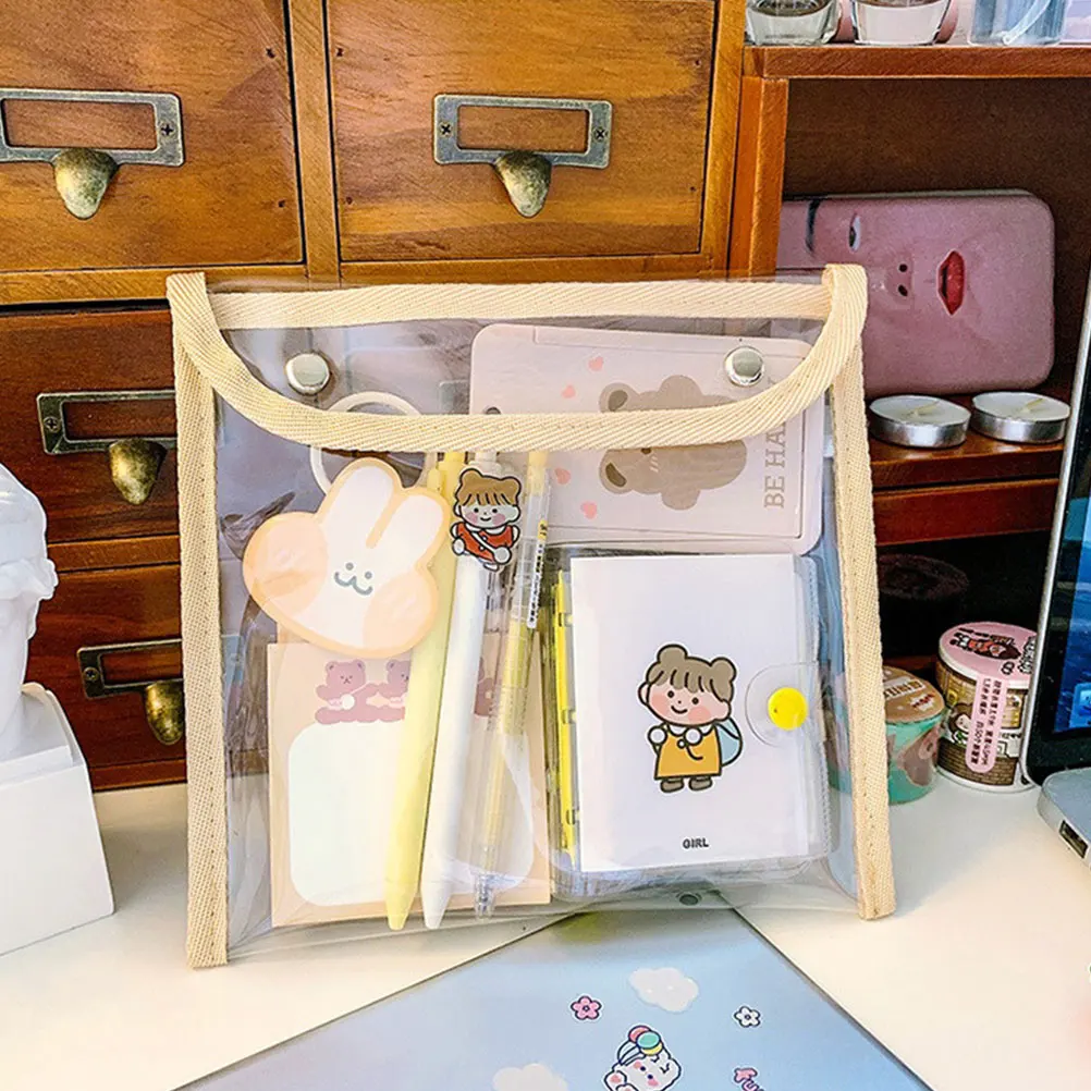 

2 Pcs Bag Storage Miss Travel Makeup Clear Pvc Toiletry Bags for Women Snap-fastener Pouch