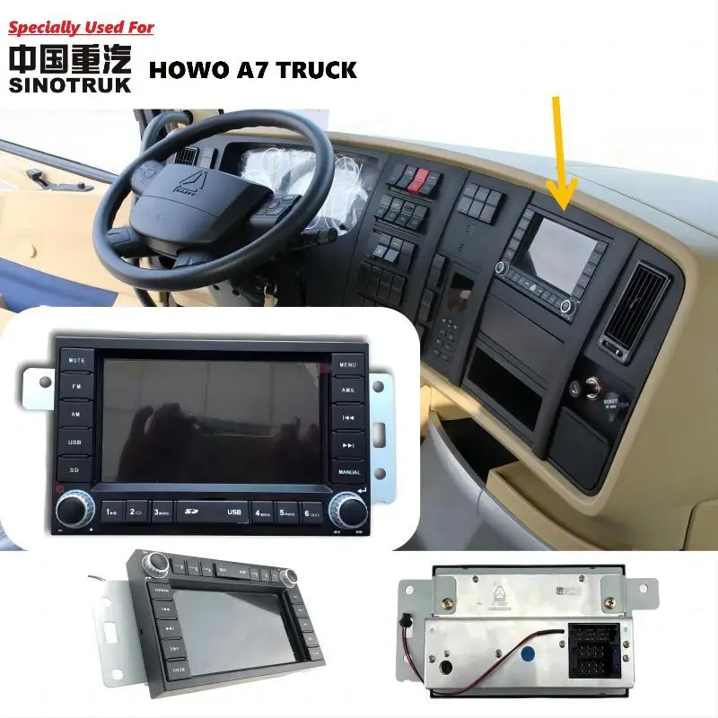 Specially Used For HOWO A7 Truck New model MP5 Radio with USB WG9918780001 Radio Player Assembly with MP5 (left mounted vehicle)