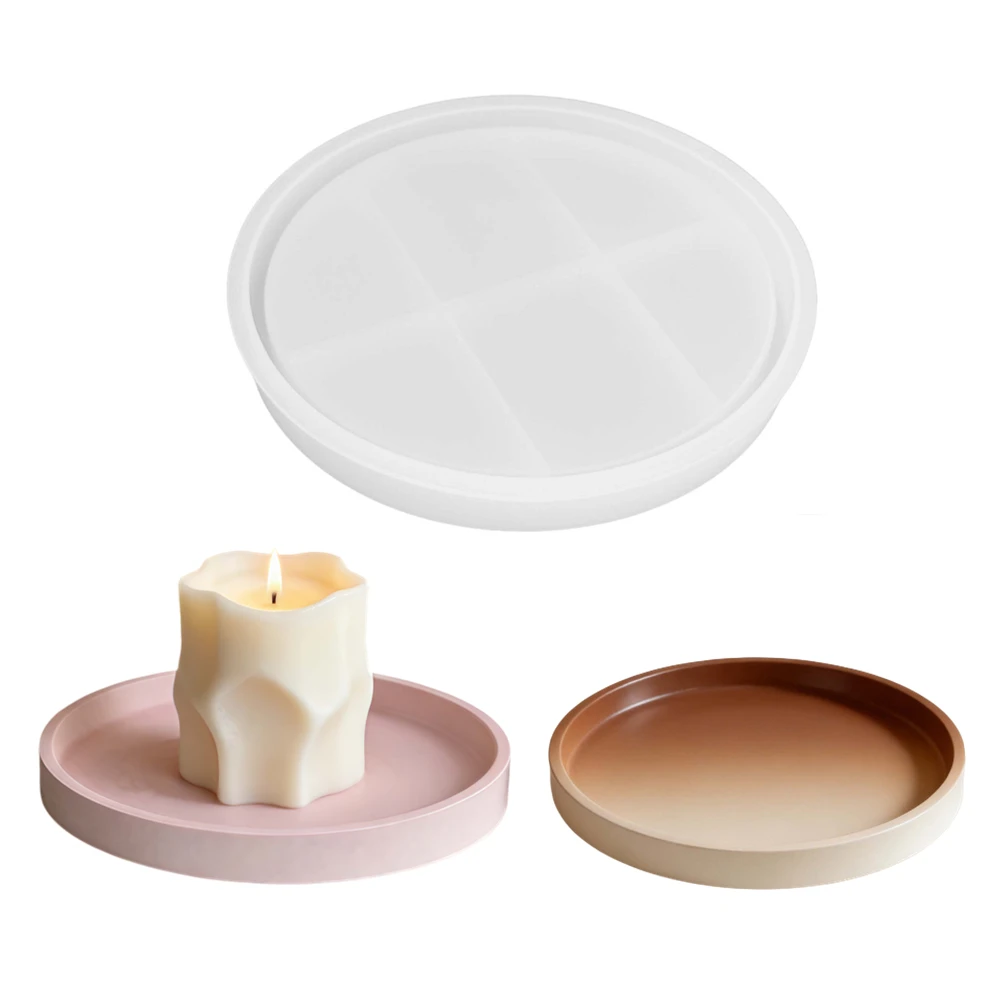 

Round Cup Coaster Casting Silicone Mold DIY Flowerpot Pot Tray Holder Plaster Cement Epoxy Resin Mold Storage Plate Making Mould