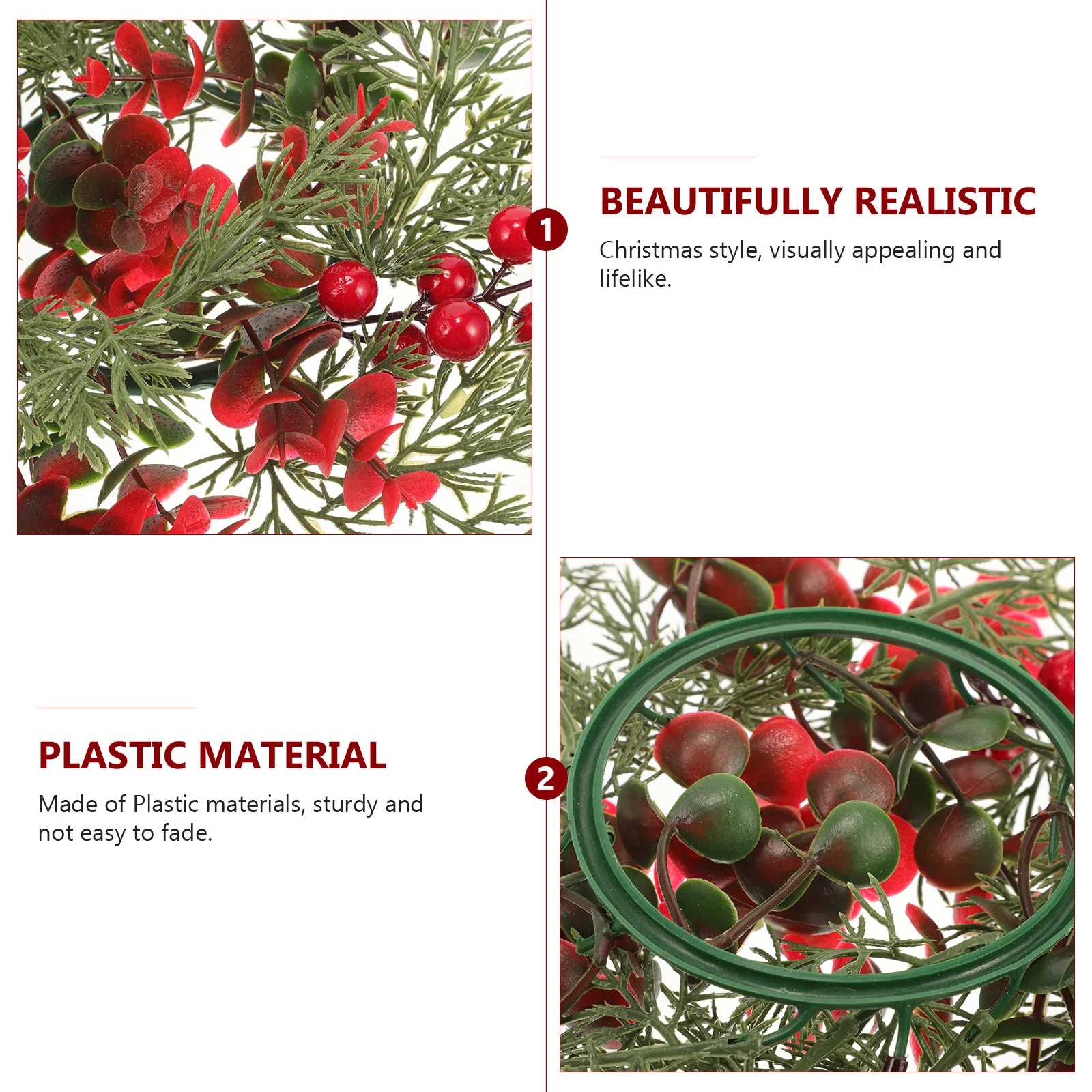 

Berries Christmas Ring Wreath Design Suitable for Various Scenarios Add Festive Feeling to Your Space