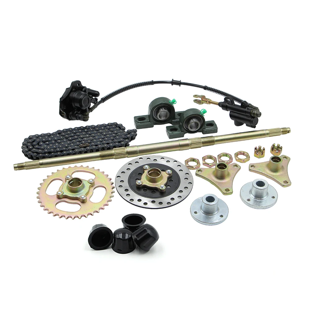 Complete 610mm Rear Axle With Brake Assembly For DIY 49cc 50cc 70cc 90cc 110cc Gas Electric Kids ATV Go Kart Quad Buggy Parts